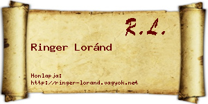 Ringer Loránd névjegykártya