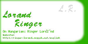 lorand ringer business card